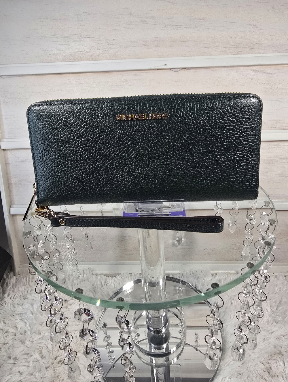 Michael Kors hunter green long Wallet Wrustlet